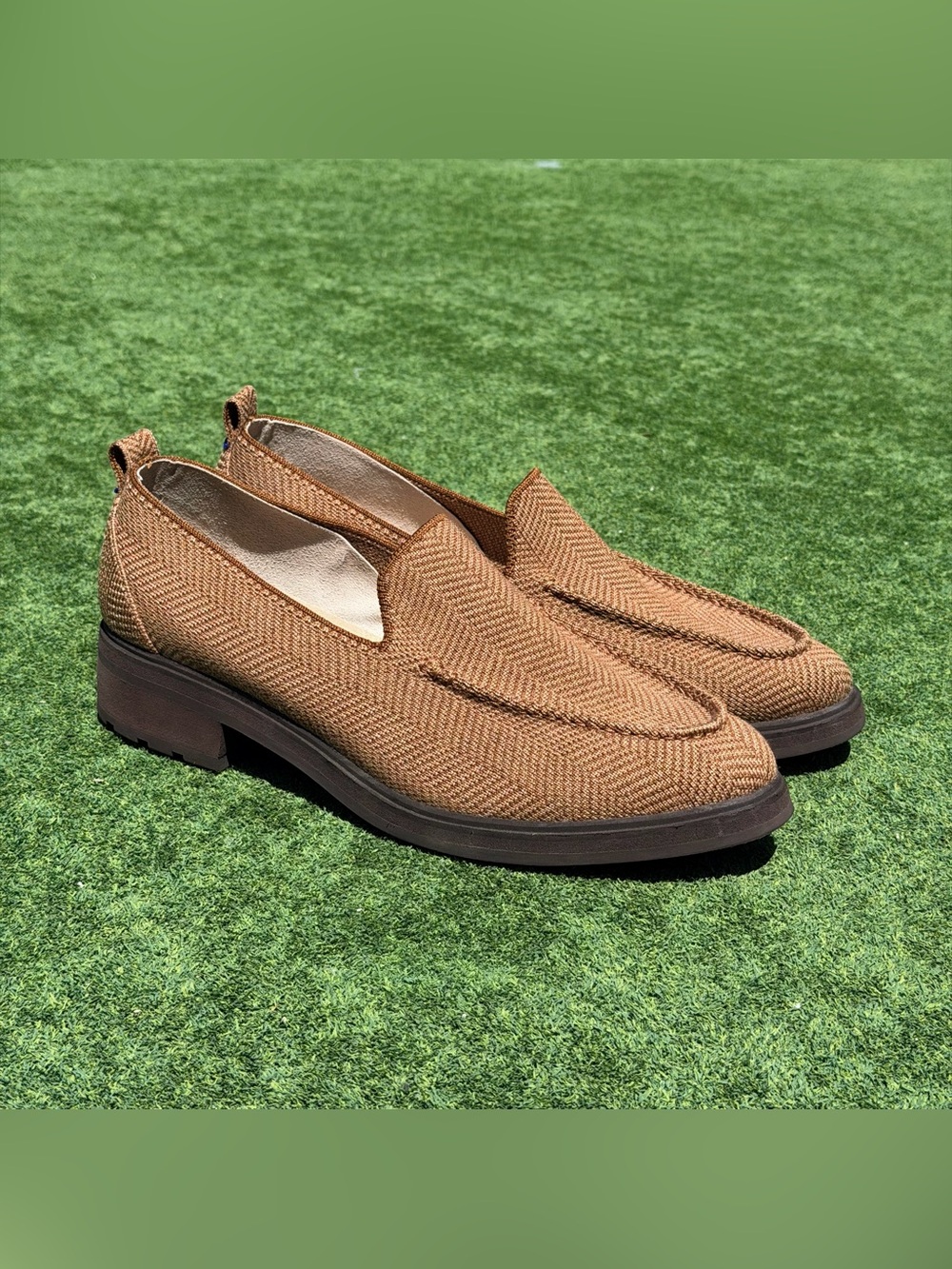 Rothy’s The Lug Loafer Women's Size 12 Brown Casual Formal Herringbone